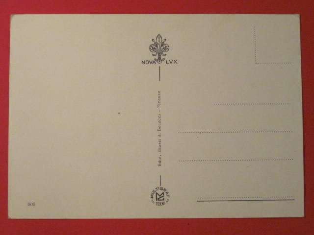 Post Card – Saluti da Firenze / Florence, Italy / Just under 4″ x 6″