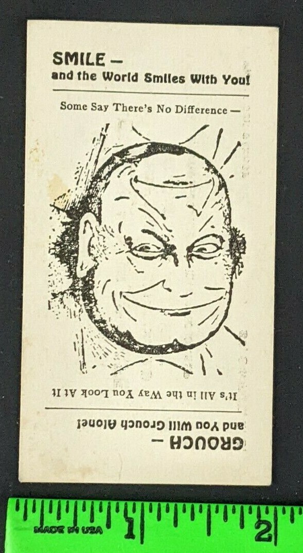 Vintage 1900s Duke’s Hotel & Cafe Grouch Smile Image Business Card St George SC