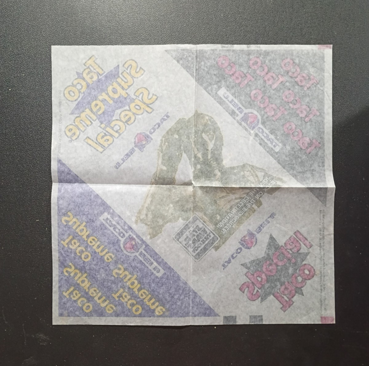 Vintage Star Wars Taco Bell Taco Supreme Wrapper C-3PO 1996 #52963