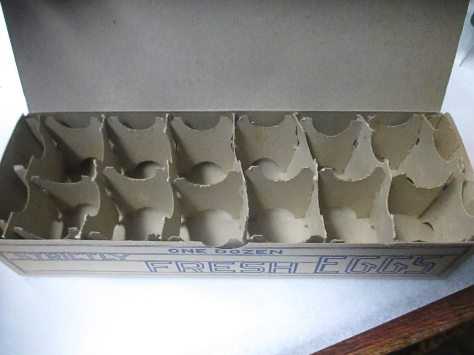 TWO Vintage Strictly Fresh 1 Dozen Eggs Cardboard Carton Farmhouse Decor Chicken
