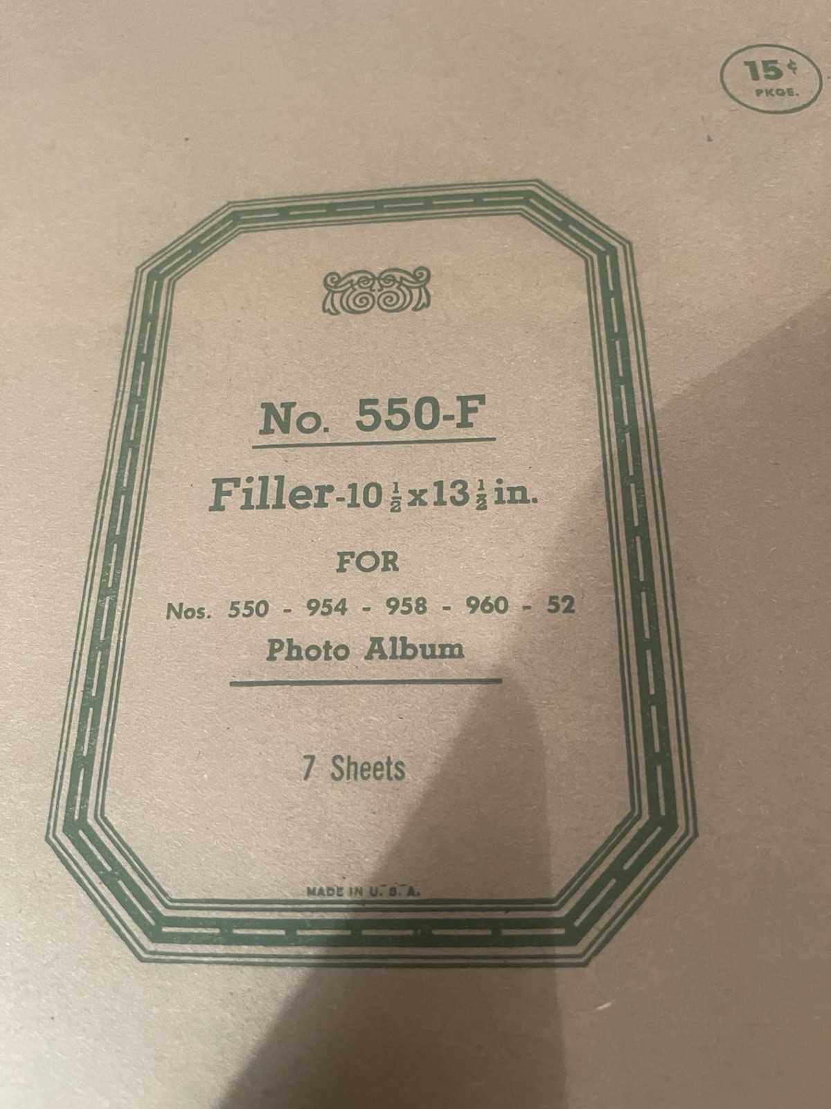 Lot of 2 ~ NOS No. 550-FPhoto Album Black Filler Sheets 7 Per Pack Two Holes