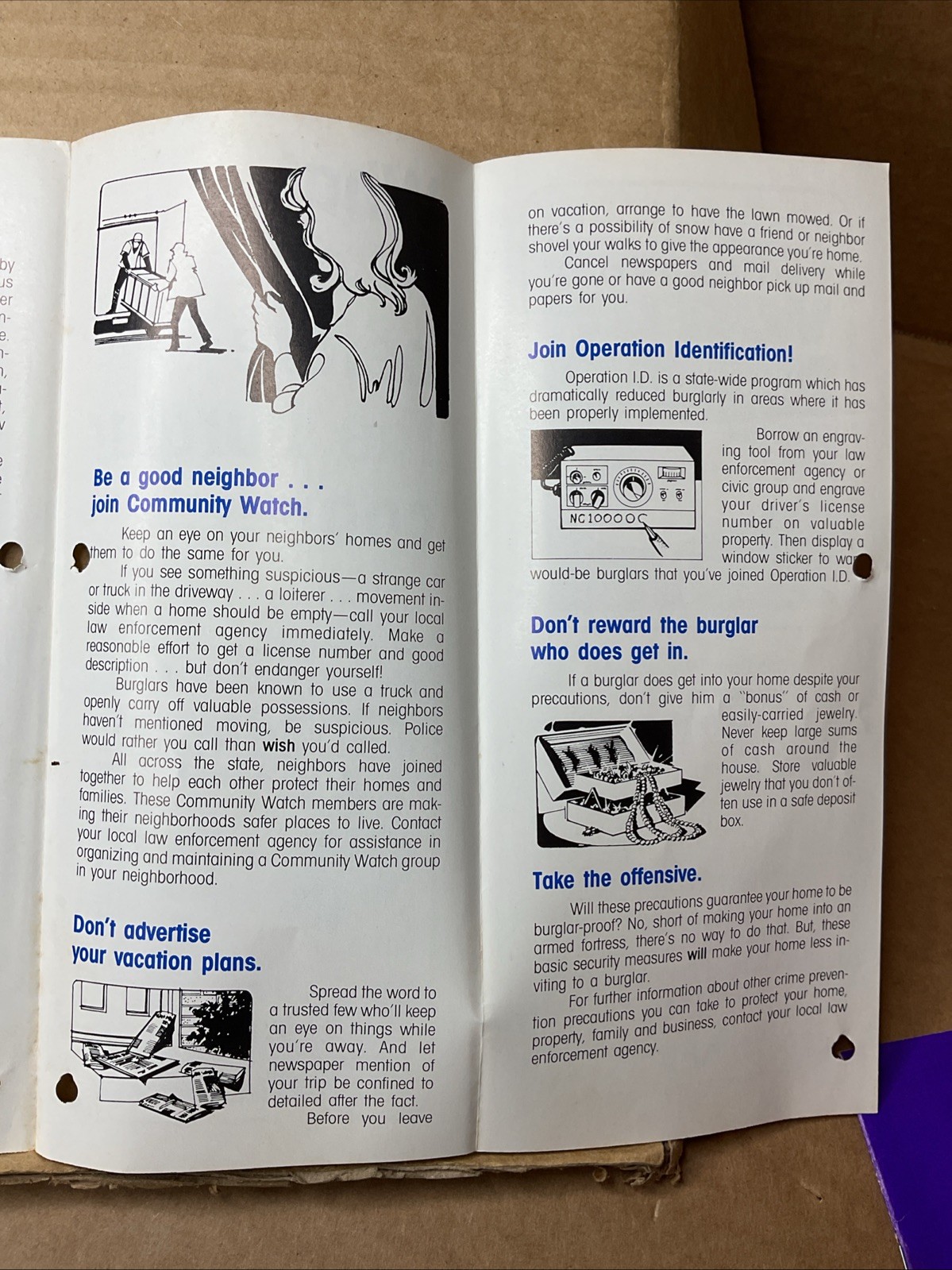 1980s Nc Crime Watch What To Do Before The Burglar Comes Brochure Pamphlet B73