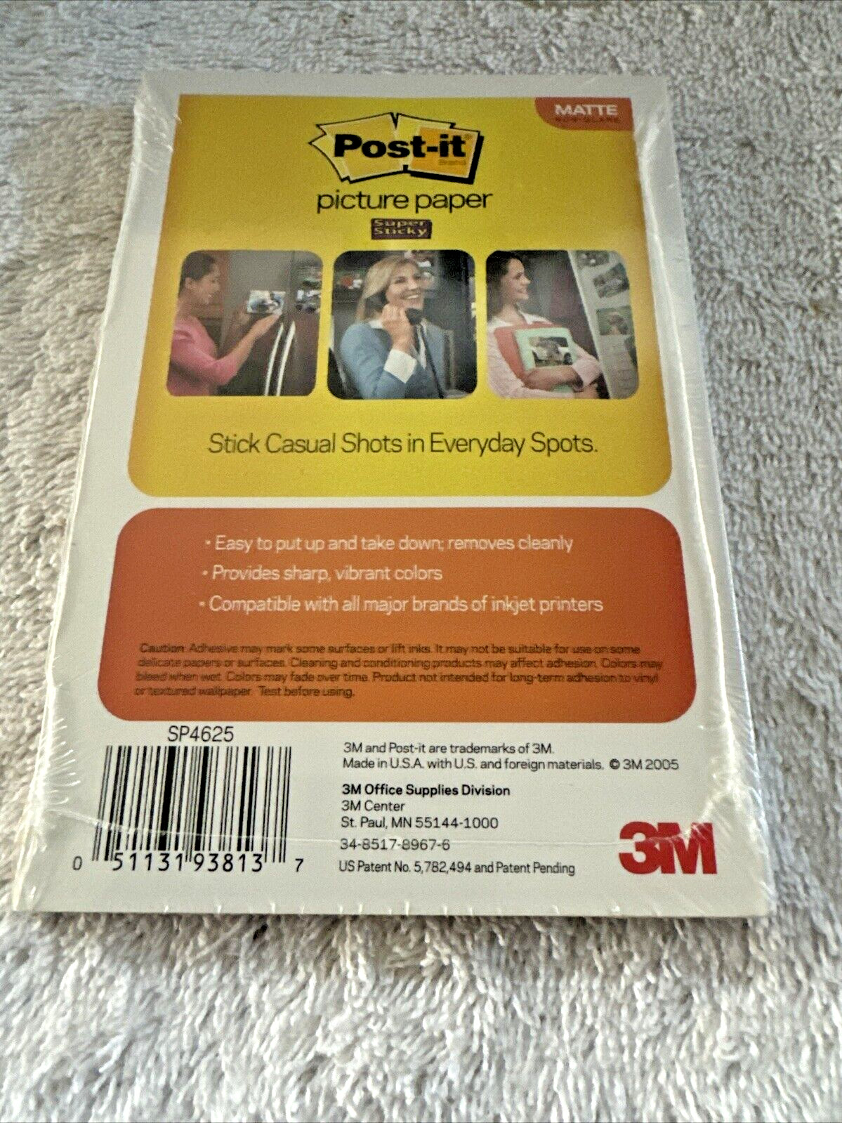 3M/Post-It Sticky 4”x6” 1-Matte / 1-Gloss Photo Picture Paper 50 sheets 2-Paks