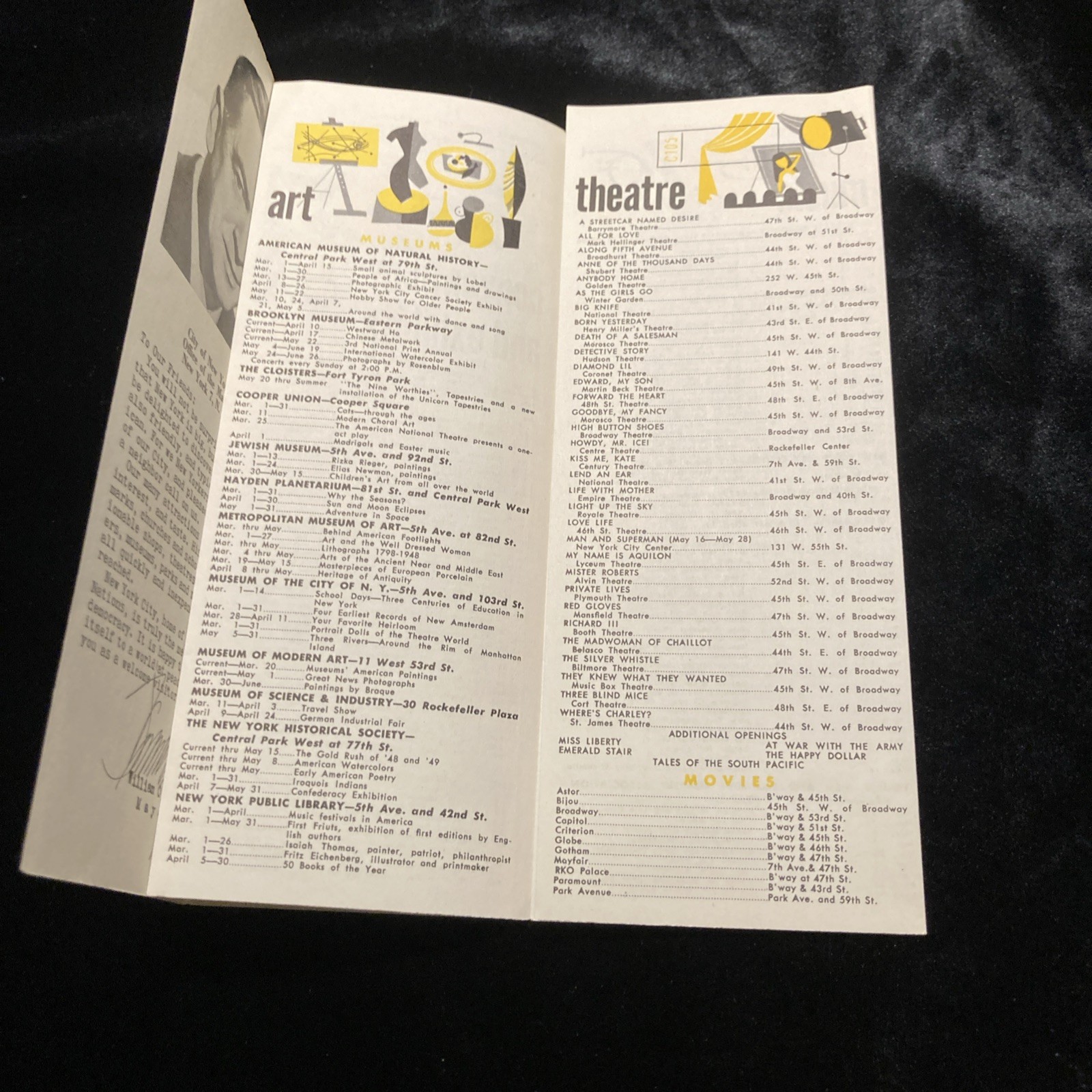 VTG New York City Calendar Of Events Spring 1949 Travel Brochure Visitors Bureau
