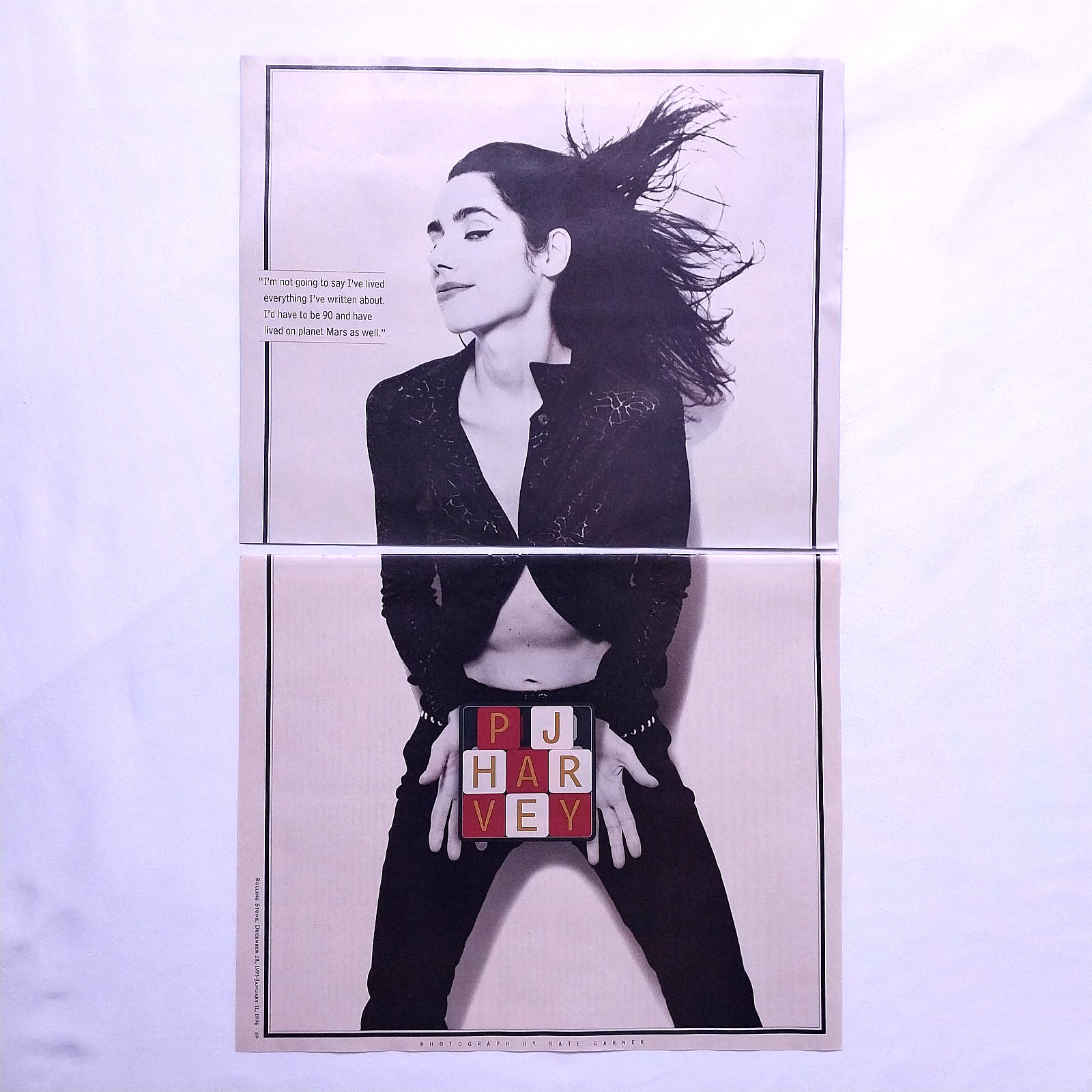 1995 PJ Harvey Vintage Photography Two Page Spread – Original Magazine Picture