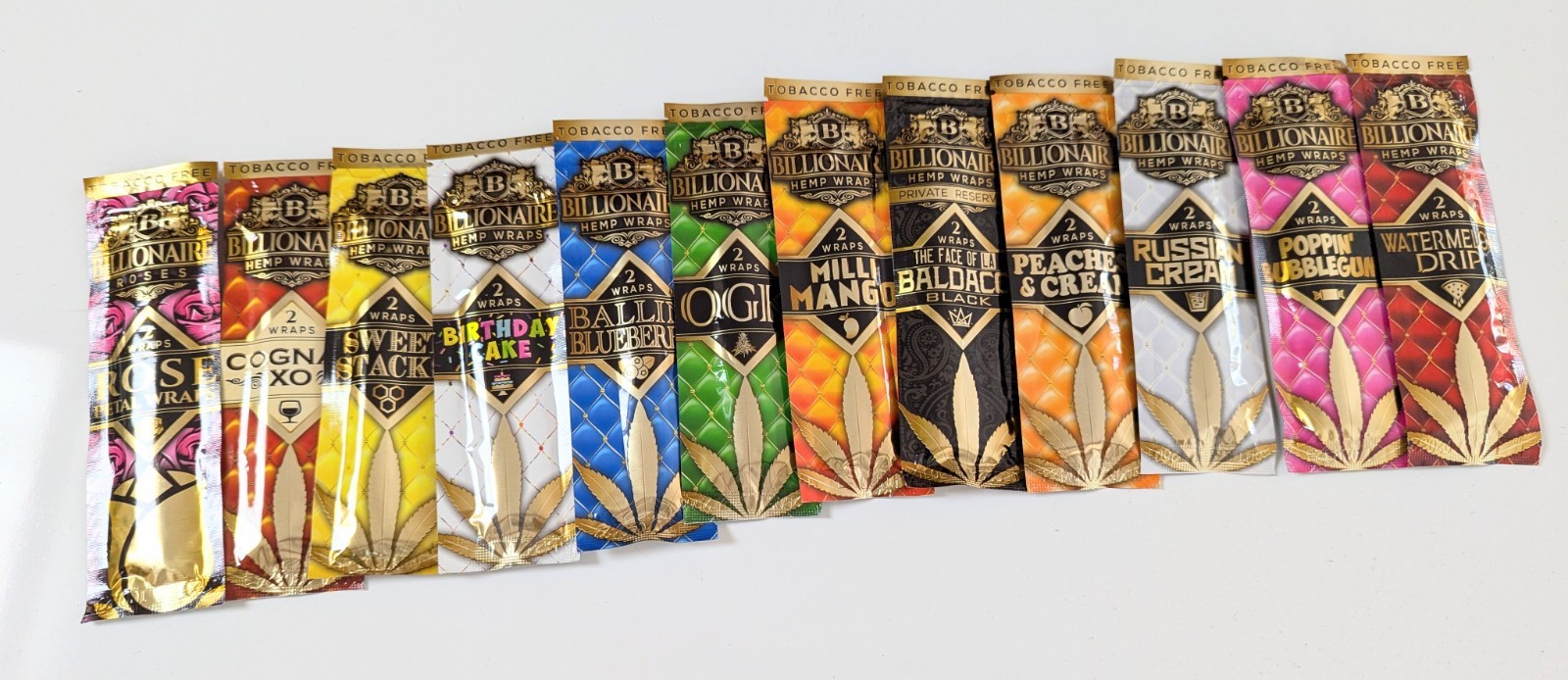 Billionaire Wraps Variety Pack–12 Packs 2pcs/pack (24 Wraps)
