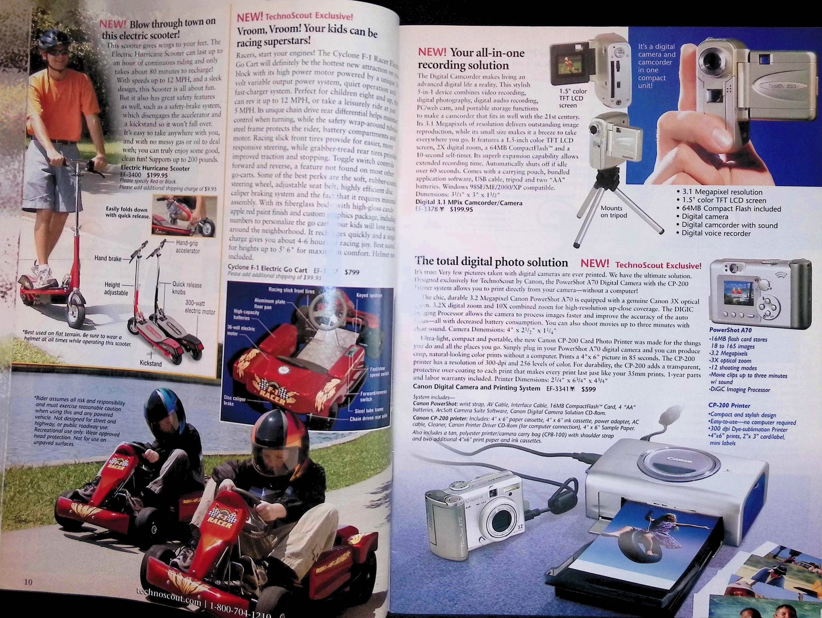 TechnoScout Fall 2003 Mag Catalog LED Candles Electric Scooter Solar Lights