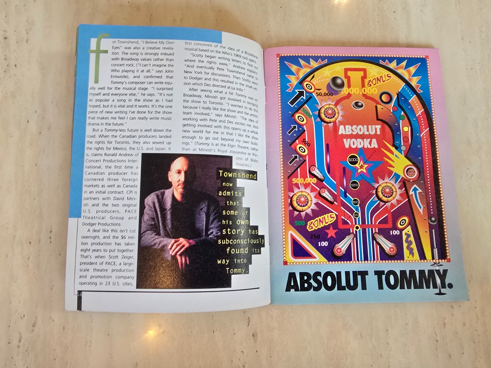 1995 The Who’s Tommy Musical Curtain Call Programme Spring 95 Edition Tyley Ross