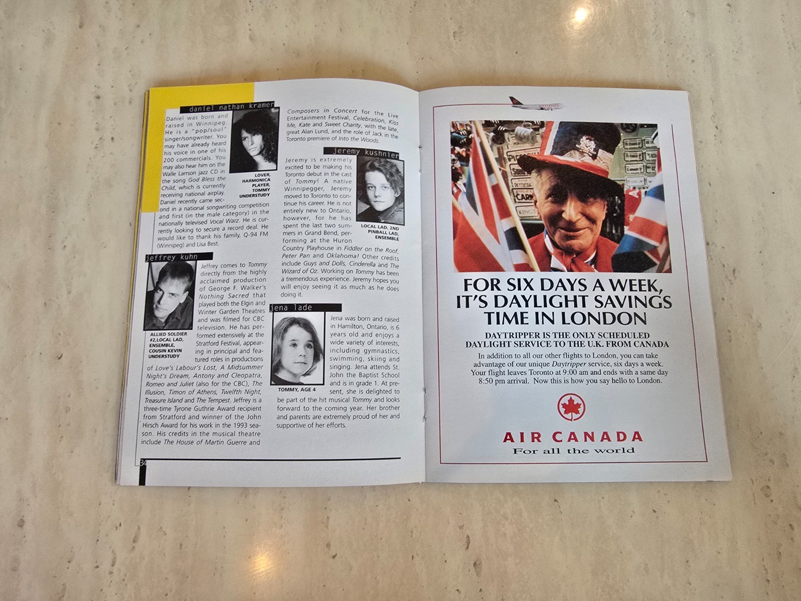 1995 The Who’s Tommy Musical Curtain Call Programme Spring 95 Edition Tyley Ross