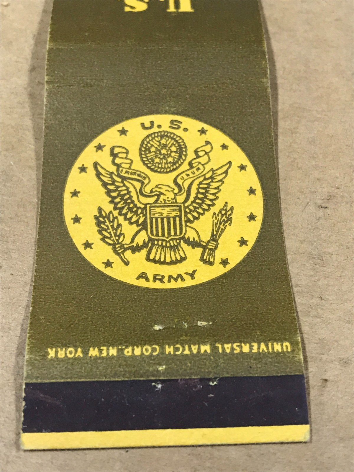 Vintage United States Army – Matchcover, Matchbook