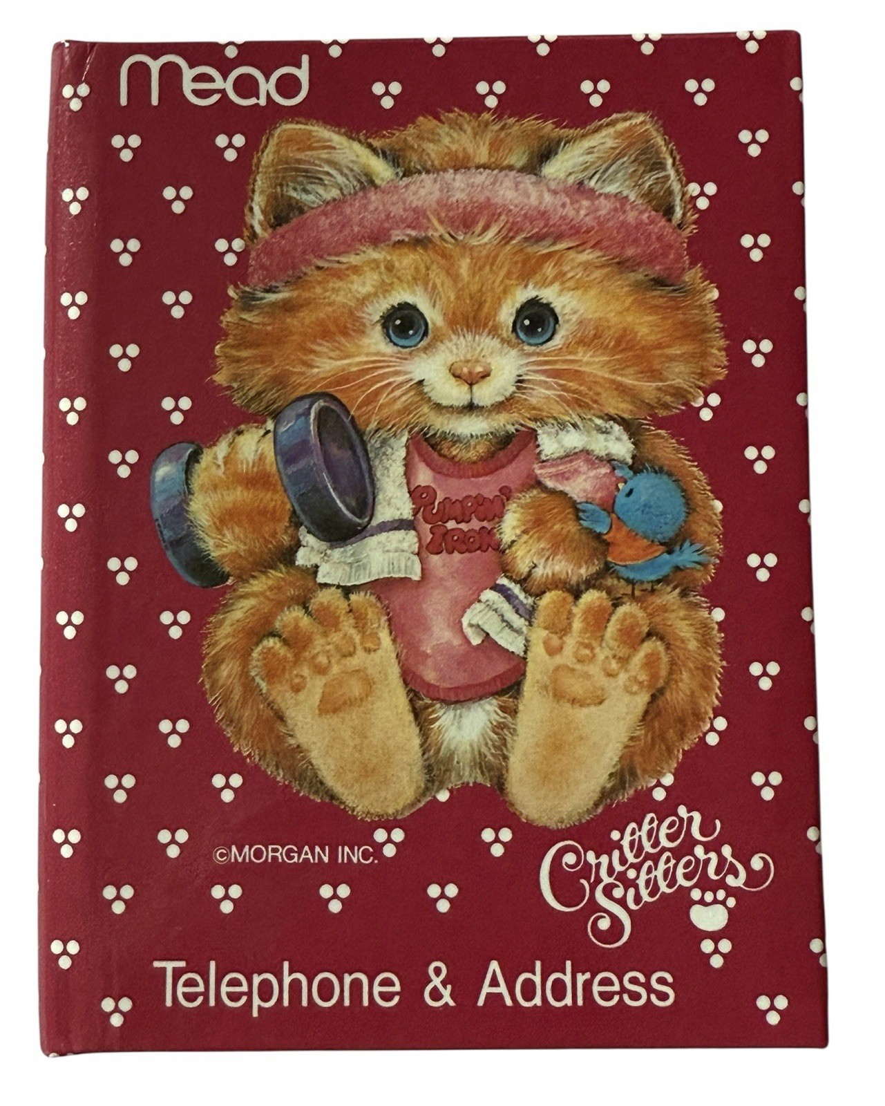 Critter Sitters Mini Vtg Telephone & Address Book Kitty Cat Kitten Workout NEW