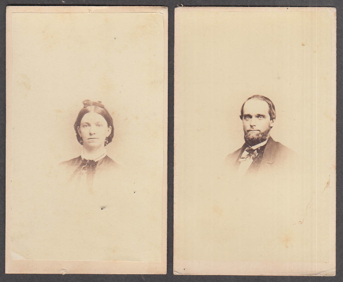 May & Robert Sanborn pair of CDV images by H C Brown Norwich NY