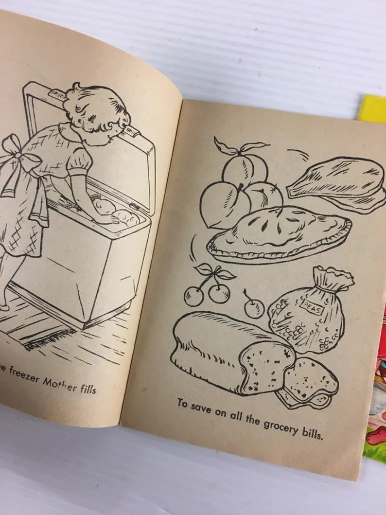 Little Savers – A Book to Color – Vintage 2 Booklets – 1950s Bank Promo Item