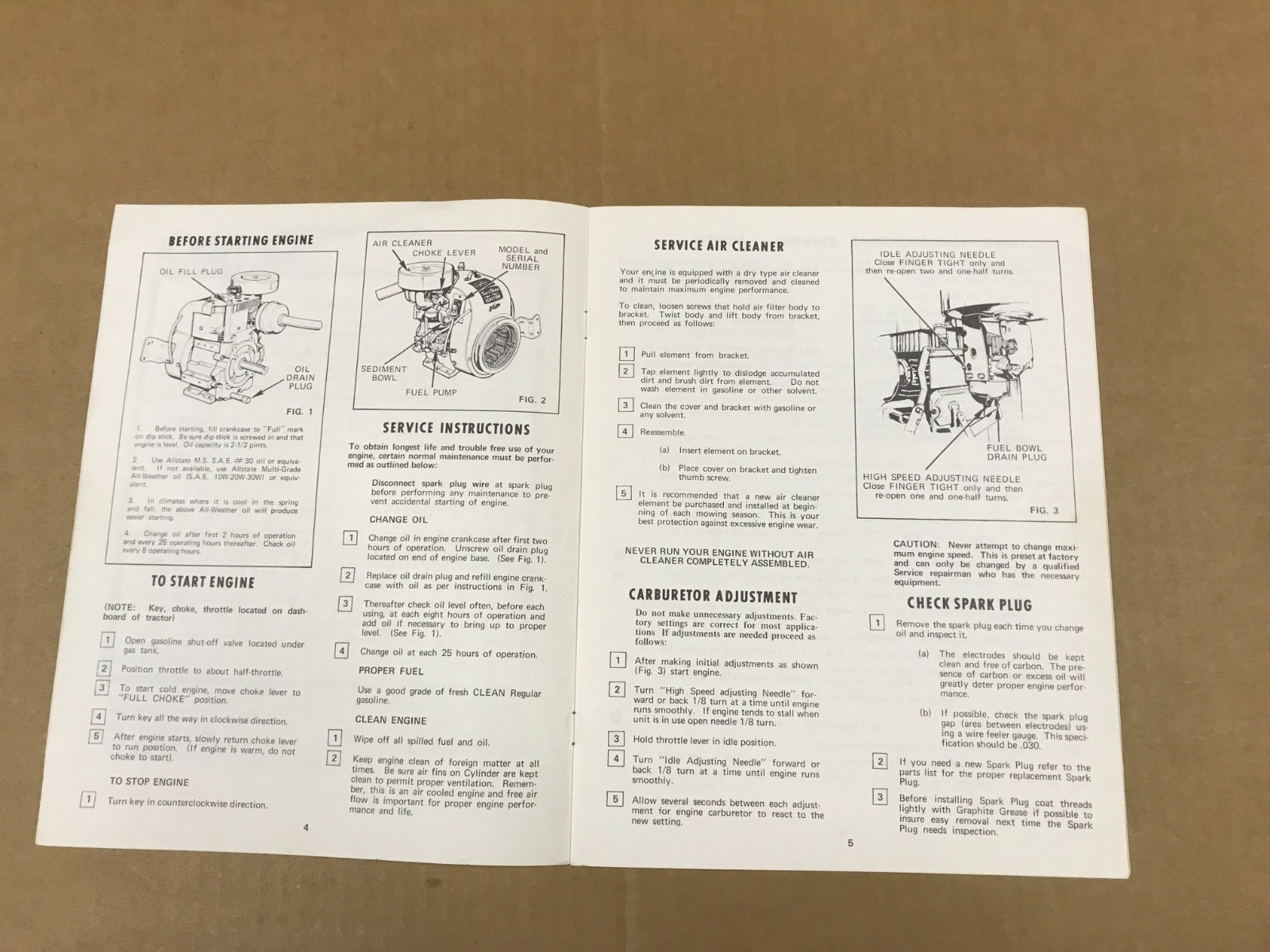 VTG Sears Care Owner’s Parts List For Craftsman Engine – Model #143.582022