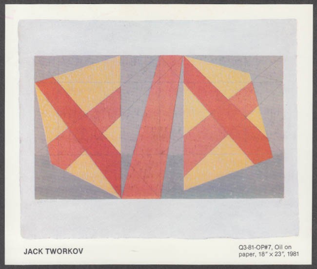 Jack Tworkov Works on Paper announcement card Hoffman Gallery NYC 1982