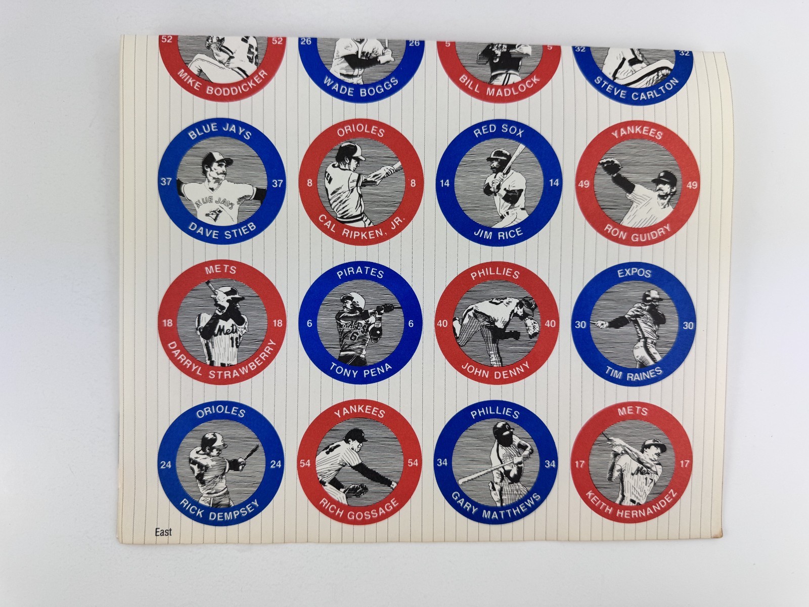 1984 Slurpee Baseball Action Coins Sheet – Tom Seaver, Cal Ripken Rich Gossage