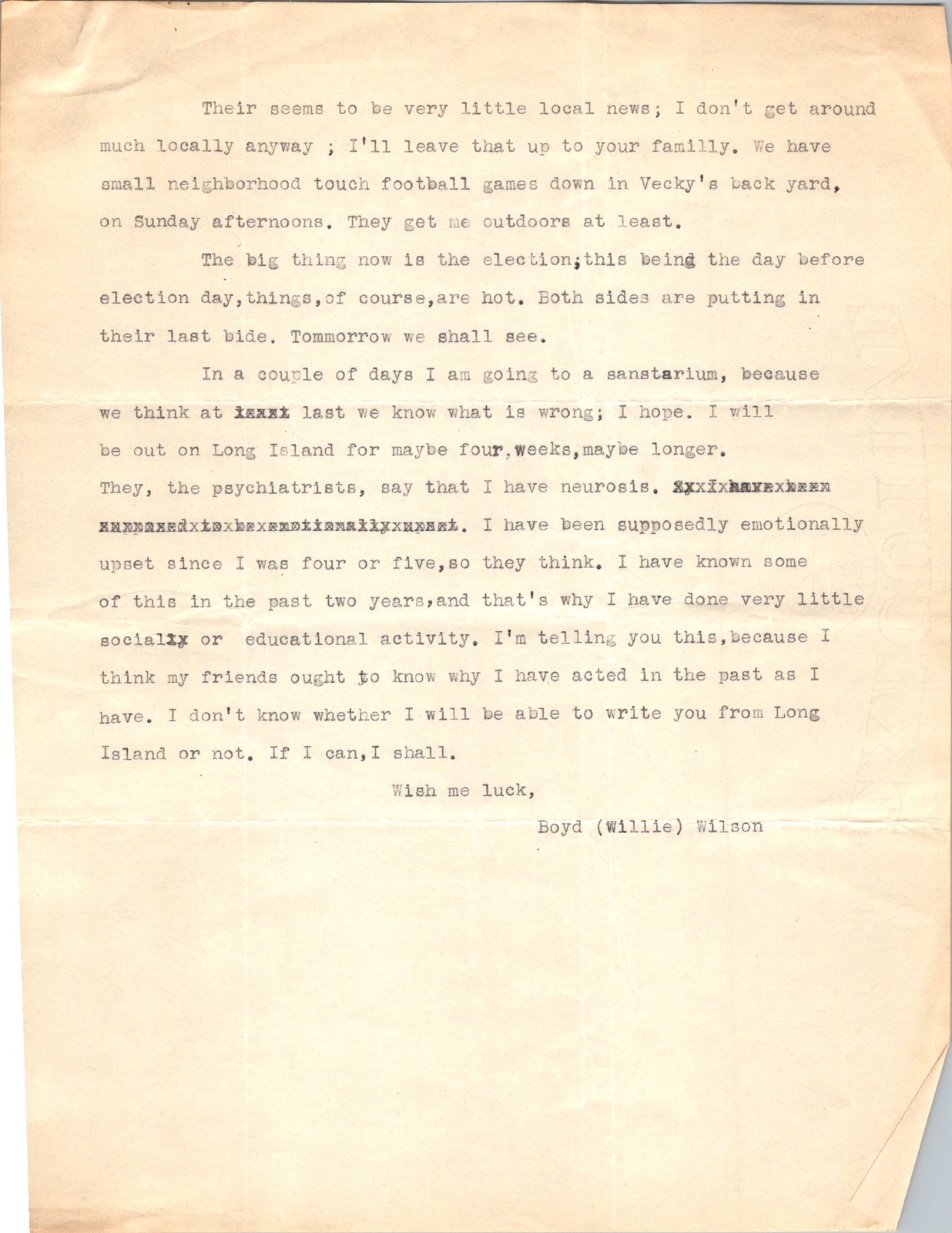 1944 WWII Navy Personal Letter Oliver Odell Deane Typewritten Correspondence