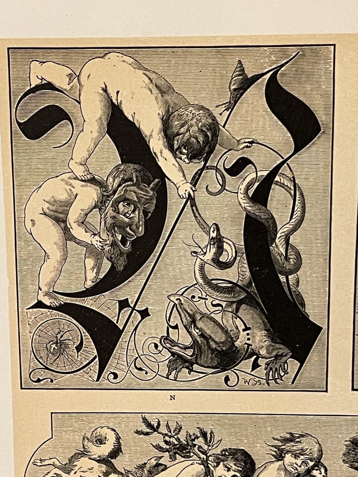 1882 Allegorien Und Embleme Art Print Vienna Cherubs Mythical Figures Plate #143