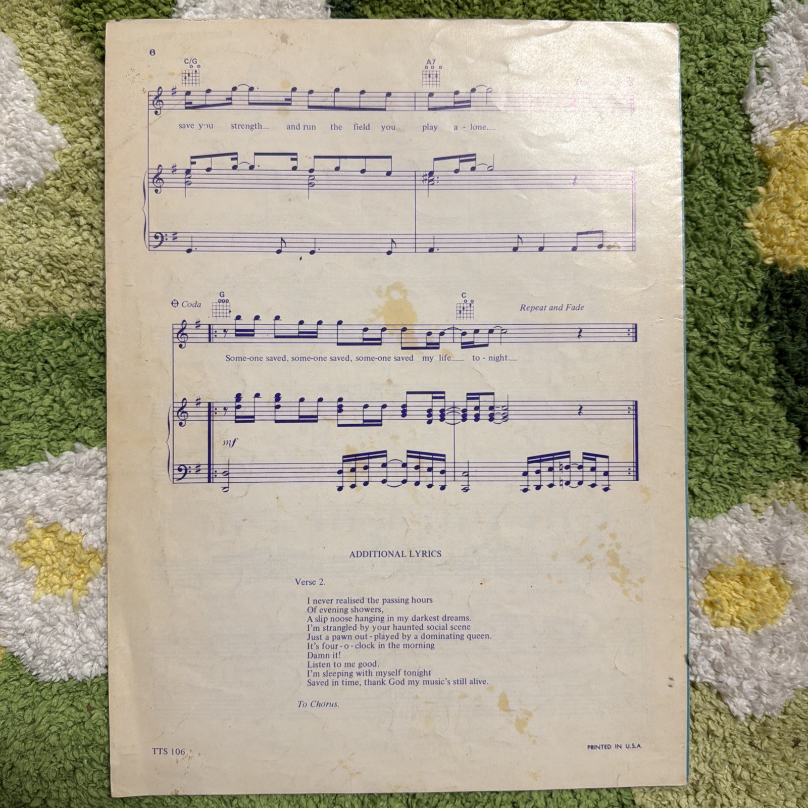 Vintage 70s/80s Sheet Music Lot of 12 Rare Folk Rock Tabs Paul Simon Cat Stevens