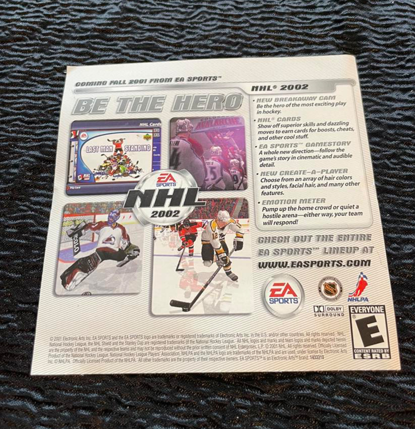 J Card Artwork Cover For EA Sports Madden 2002 2001 Electronic Arts Liner