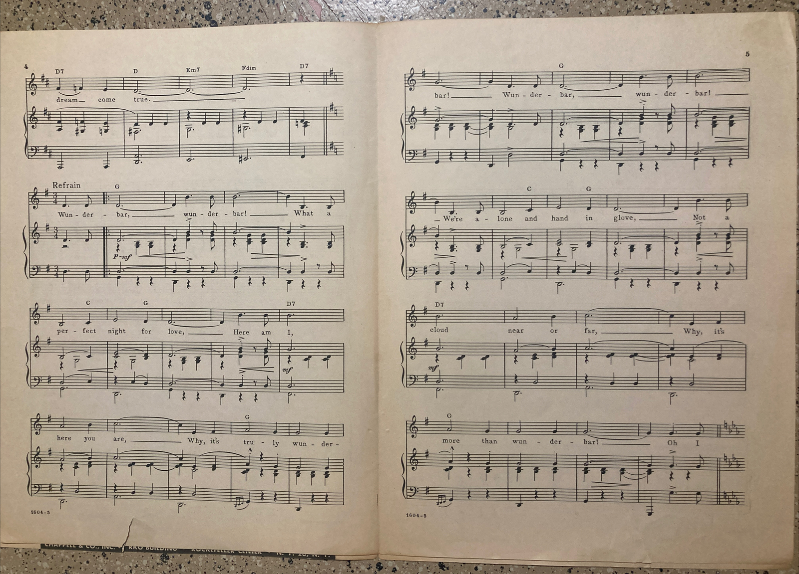 VINTAGE SHEET MUSIC 1948 WUNDERBAR KISS ME KATE COLE PORTER MUSICAL COMEDY