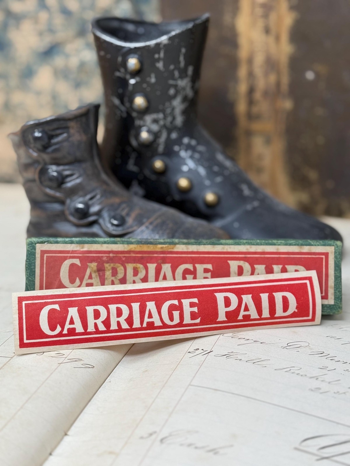 ATQ VTG Lot Rare Early 1900s England Gummed Labels Carriage Postage Ephemera