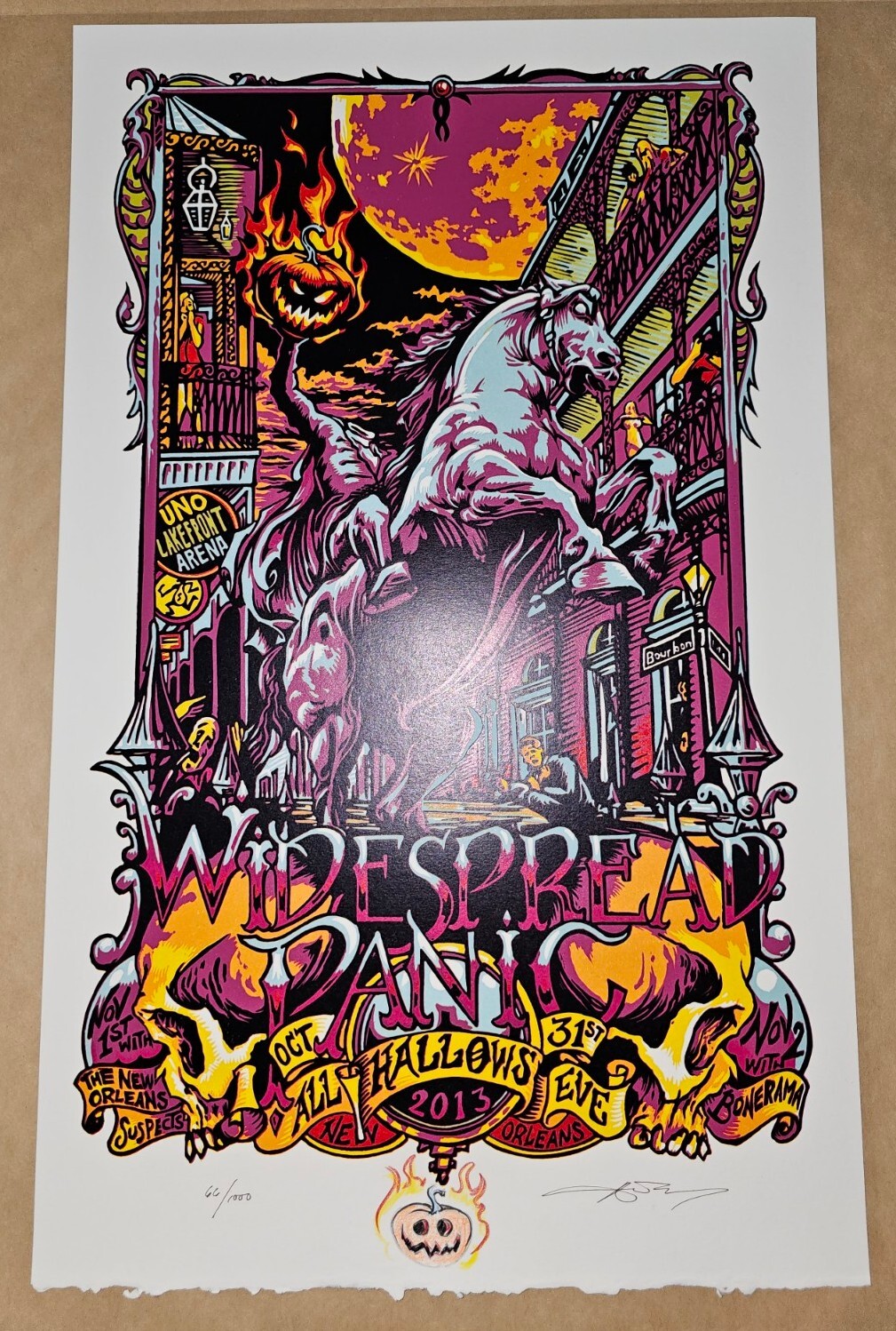 Official Widespread Panic Halloween New Orleans 2013 AJ Masthay Poster LINOCUT