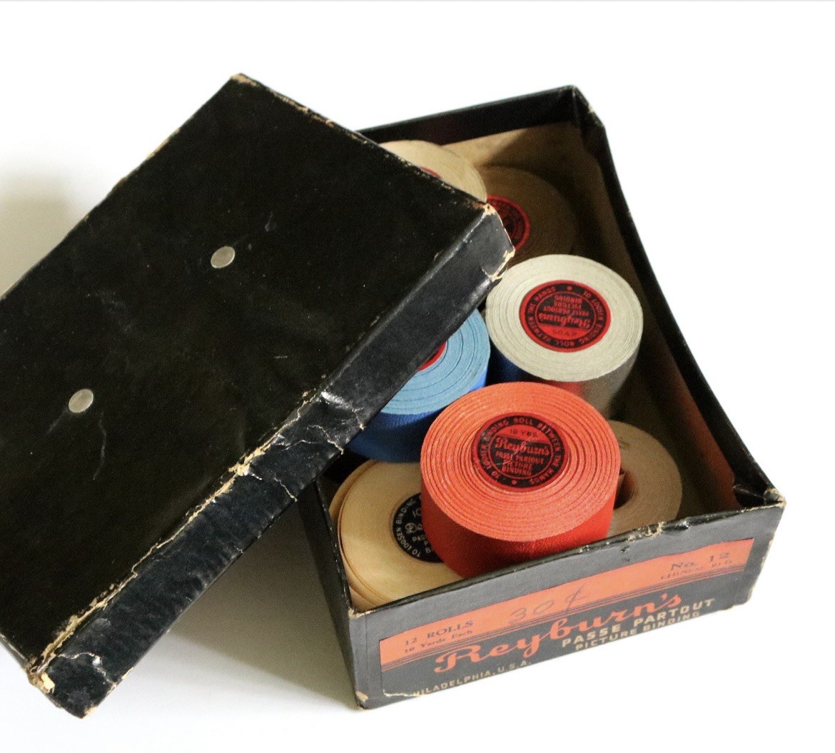 Vintage Reyburn Passe Partout Picture Binding 10 Rolls Original Box Mixed Colors