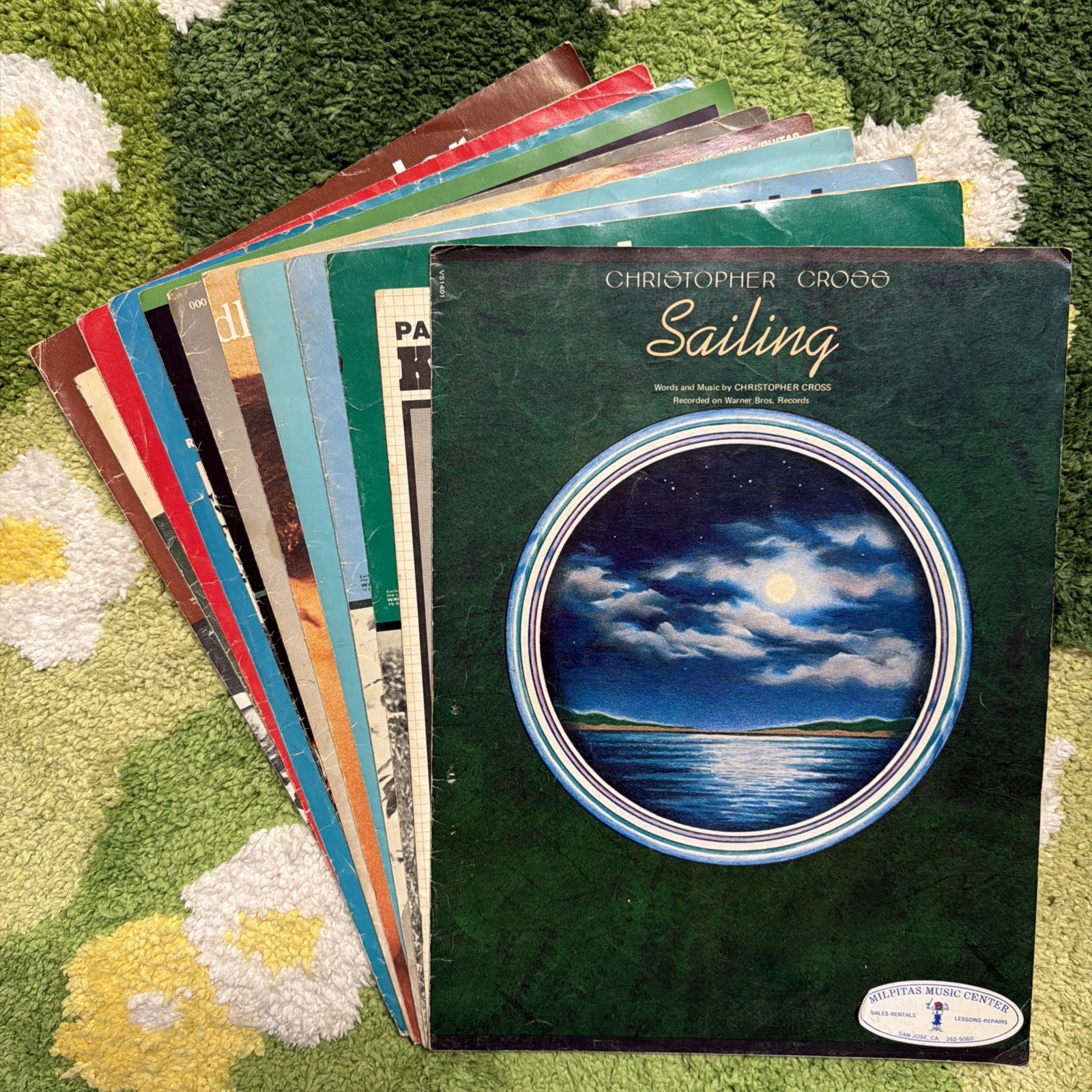 Vintage 70s/80s Sheet Music Lot of 12 Rare Folk Rock Tabs Paul Simon Cat Stevens