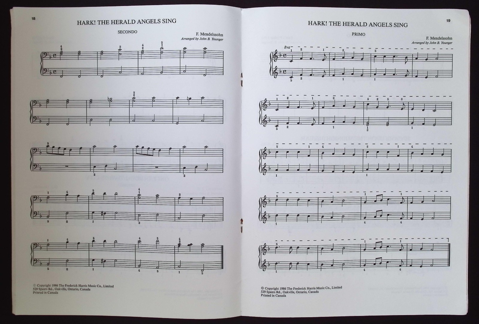 Christmas Duet Book – Piano Duets compiled and arranged by John B. Younger, 1986