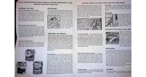 Sears Roebuck How to Apply Exterior Paint Booklet 1971 DIY Guide USA **Home**