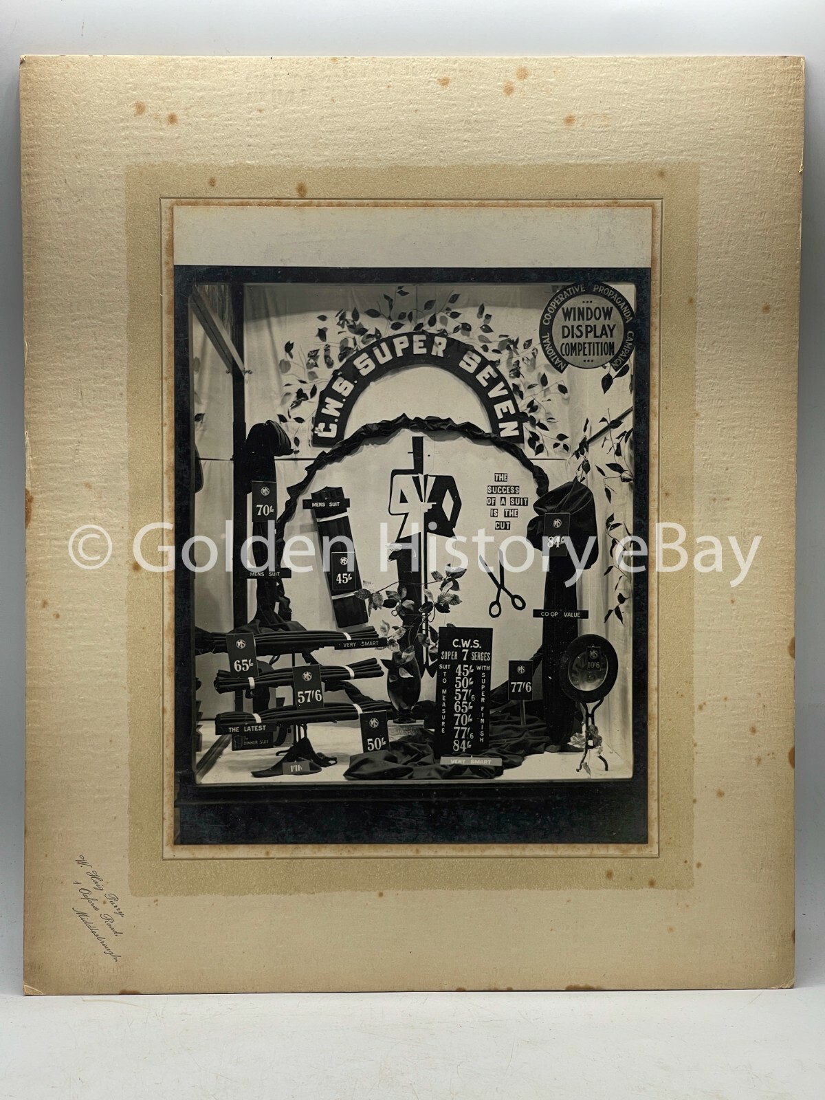 VINTAGE CO-OP SOCIETY CWS WINDOW DISPLAY PHOTO GRANGETOWN MIDDLESBOROUGH