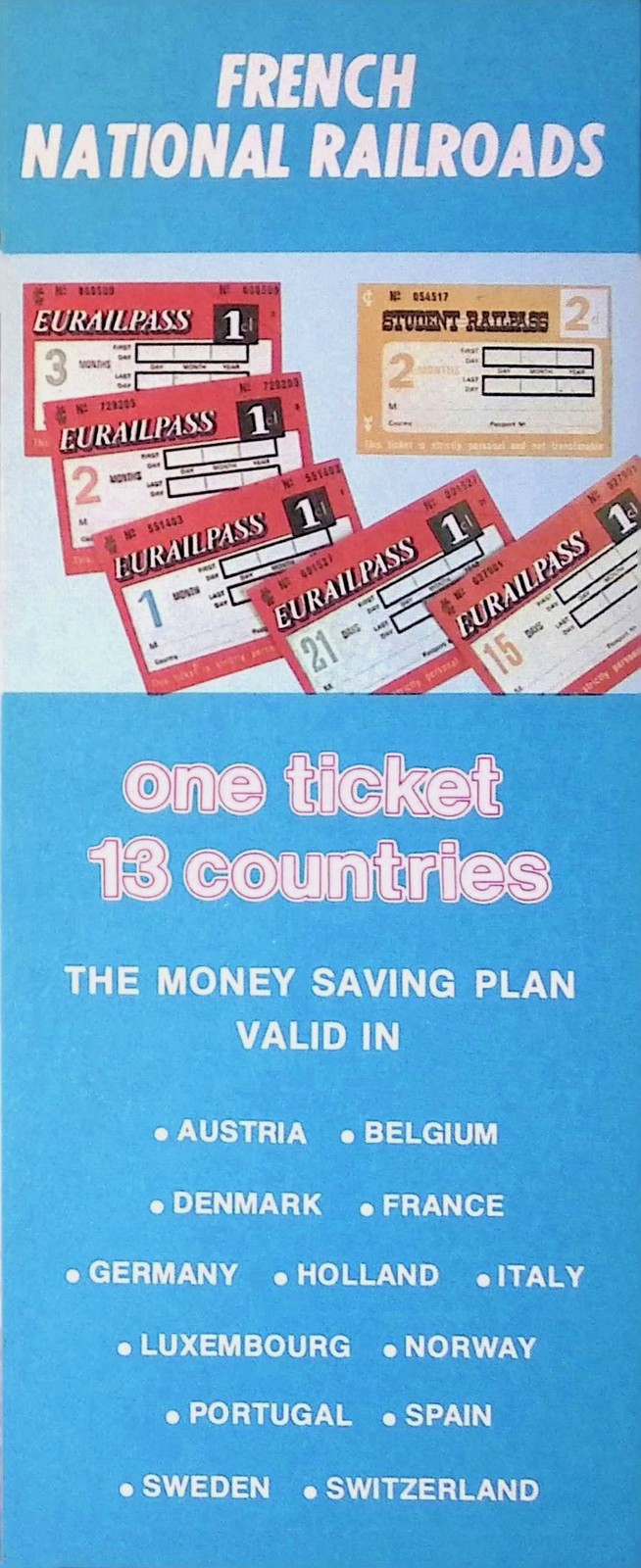 1970s Eurailpass Student Railpass Order Form French Rail Brochure Ephemera