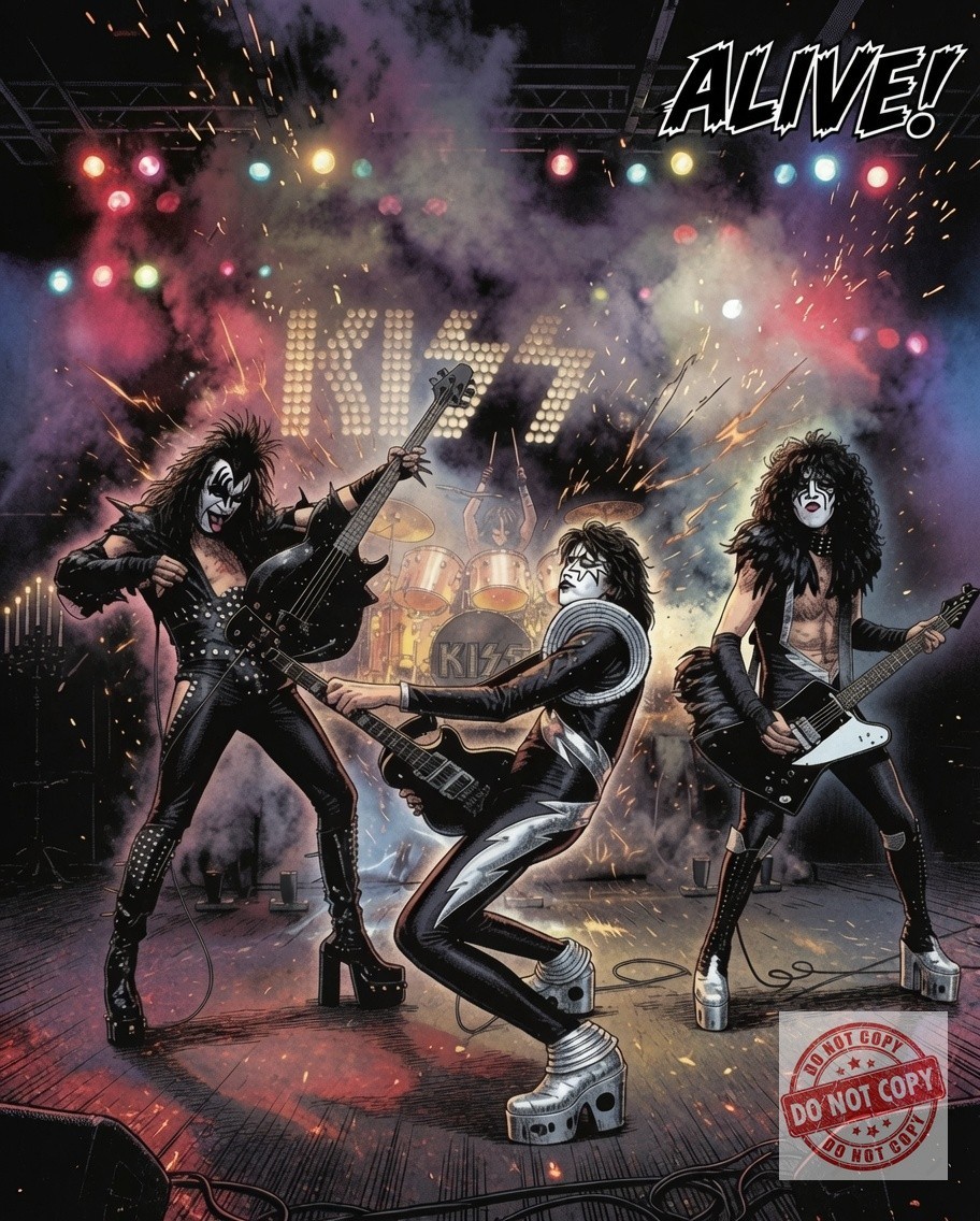 KISS Alive Manga Album Cover 8×10 Reprint
