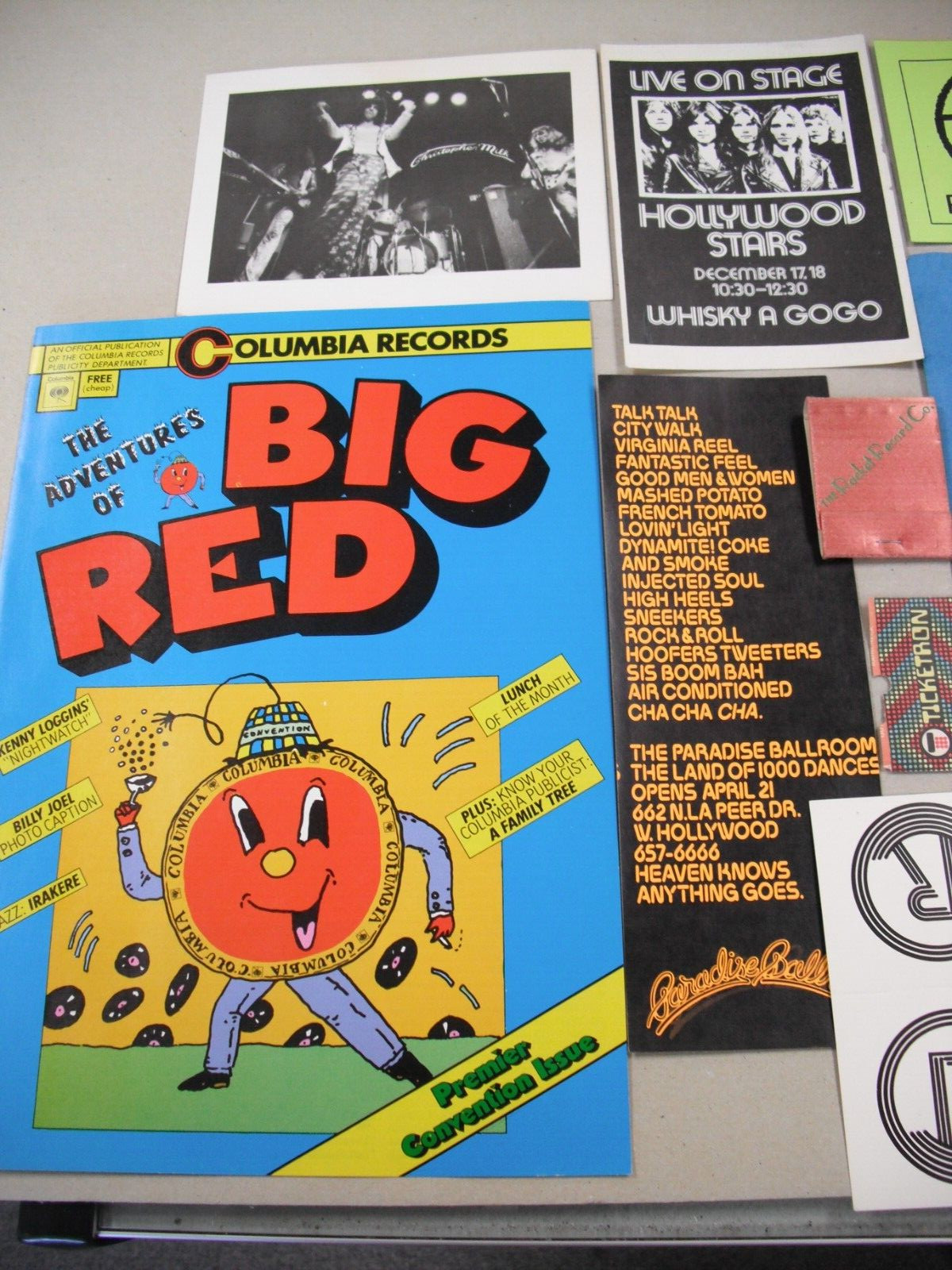 10 1970s & 80s Rock Band & Hollywood Music Club & Studio Promo Items!