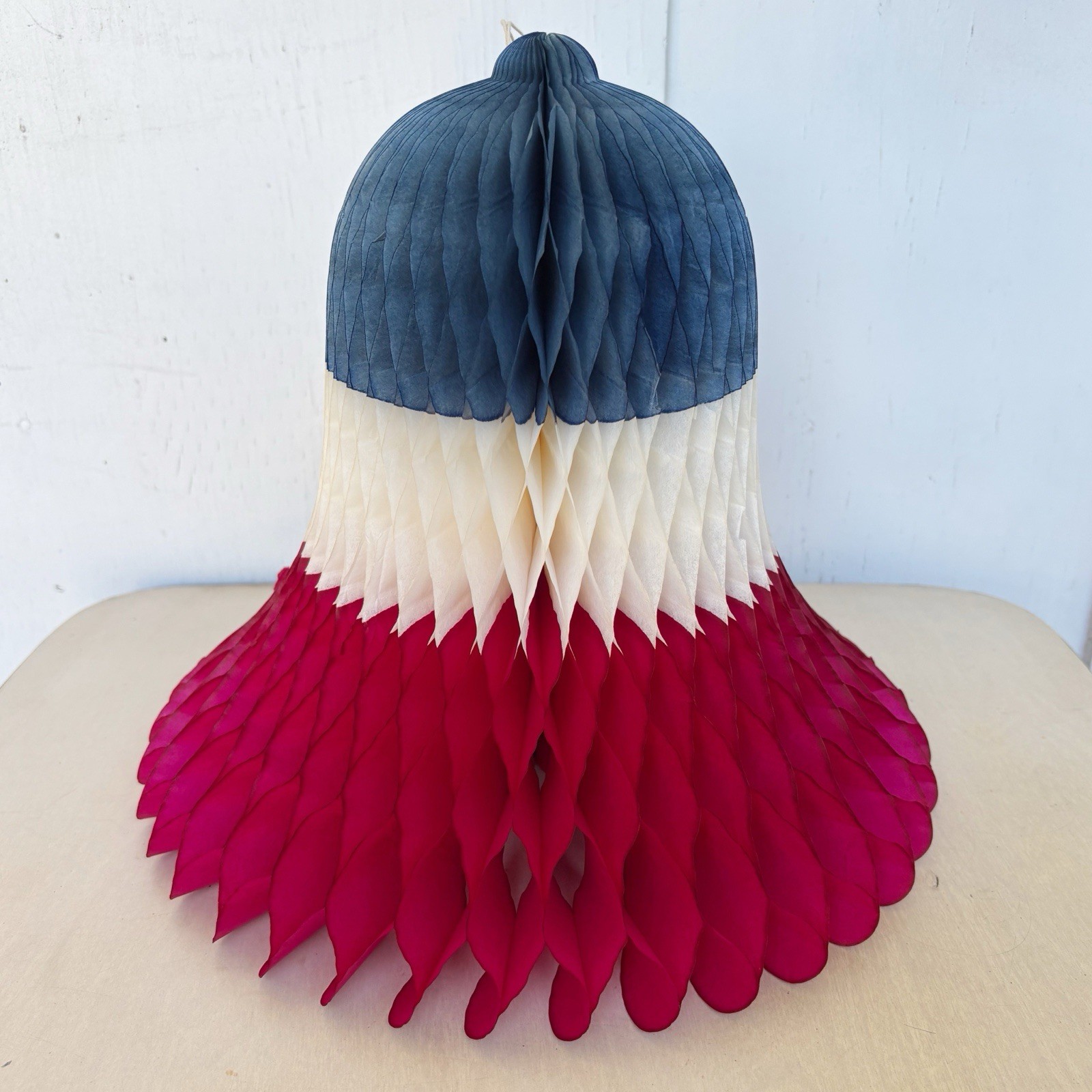 Vintage Amscan Bells Paper Honeycomb Denmark 1950s Patriotic Red White Blue