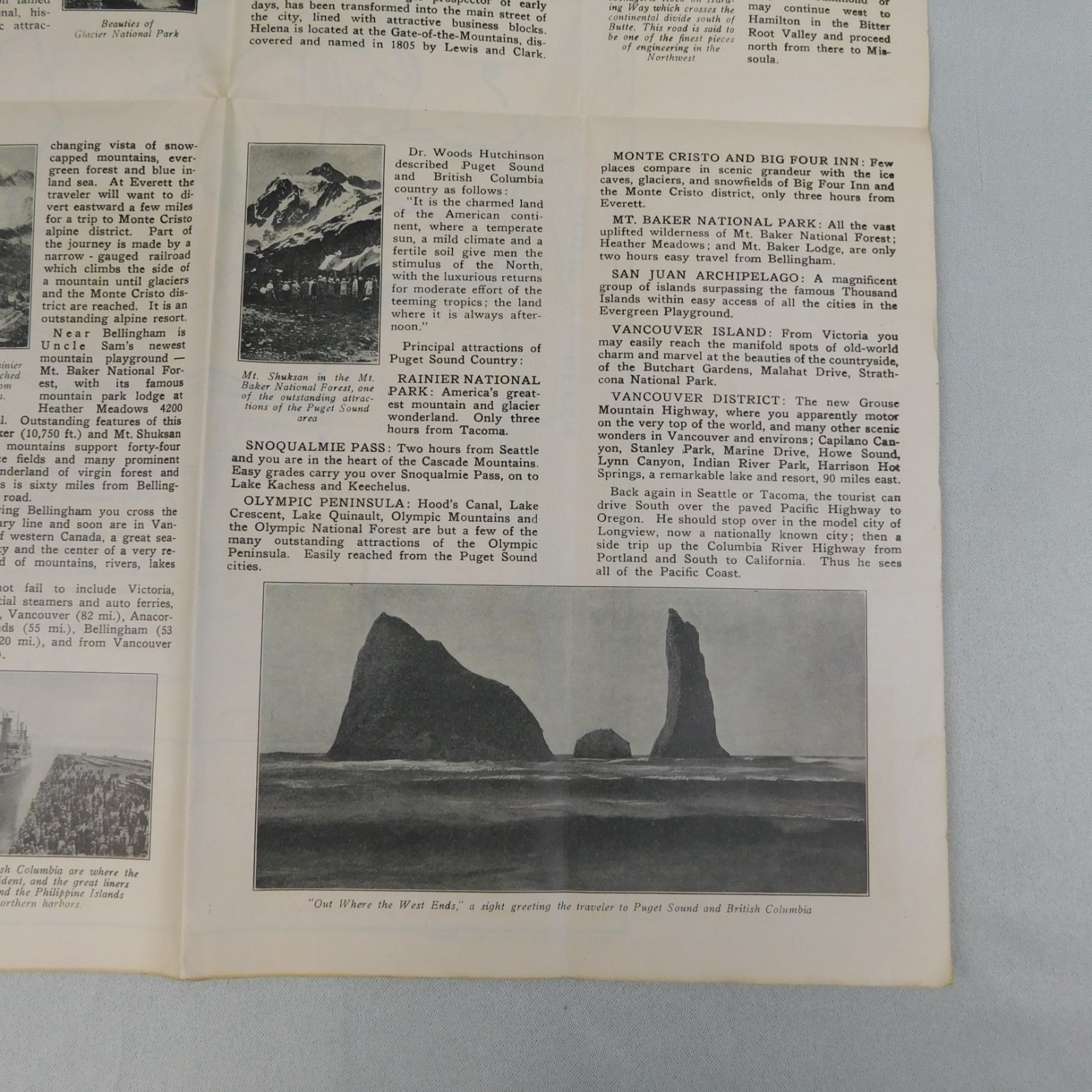 Vintage 30s Pacific Northwest Scenic Highways Driving Tour Travel Brochure Map