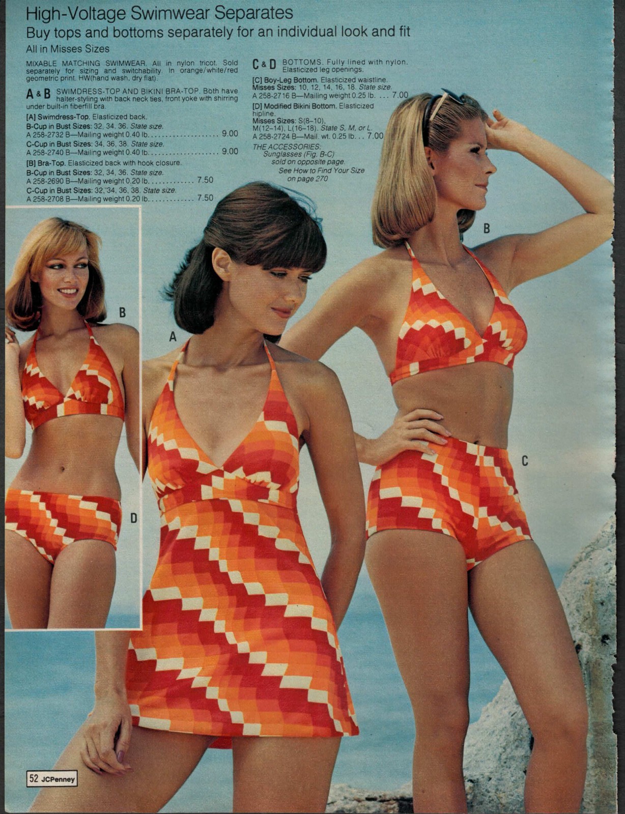1970S JCPENNEY CATALOG SWIMWEAR CLIPPINGS FREE SHIPPING!!