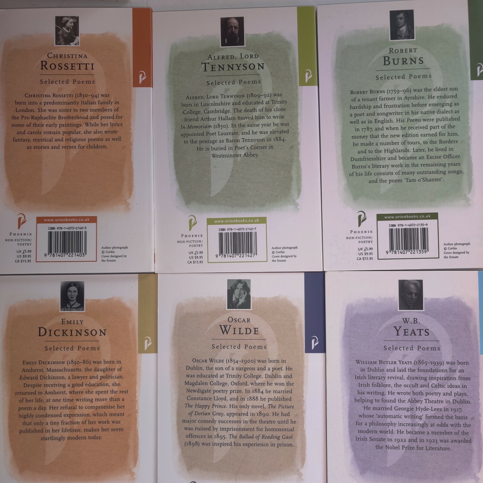 10 VOLUME SET PHOENIX POETRY BOOKS popular classical poets poems Classic poe