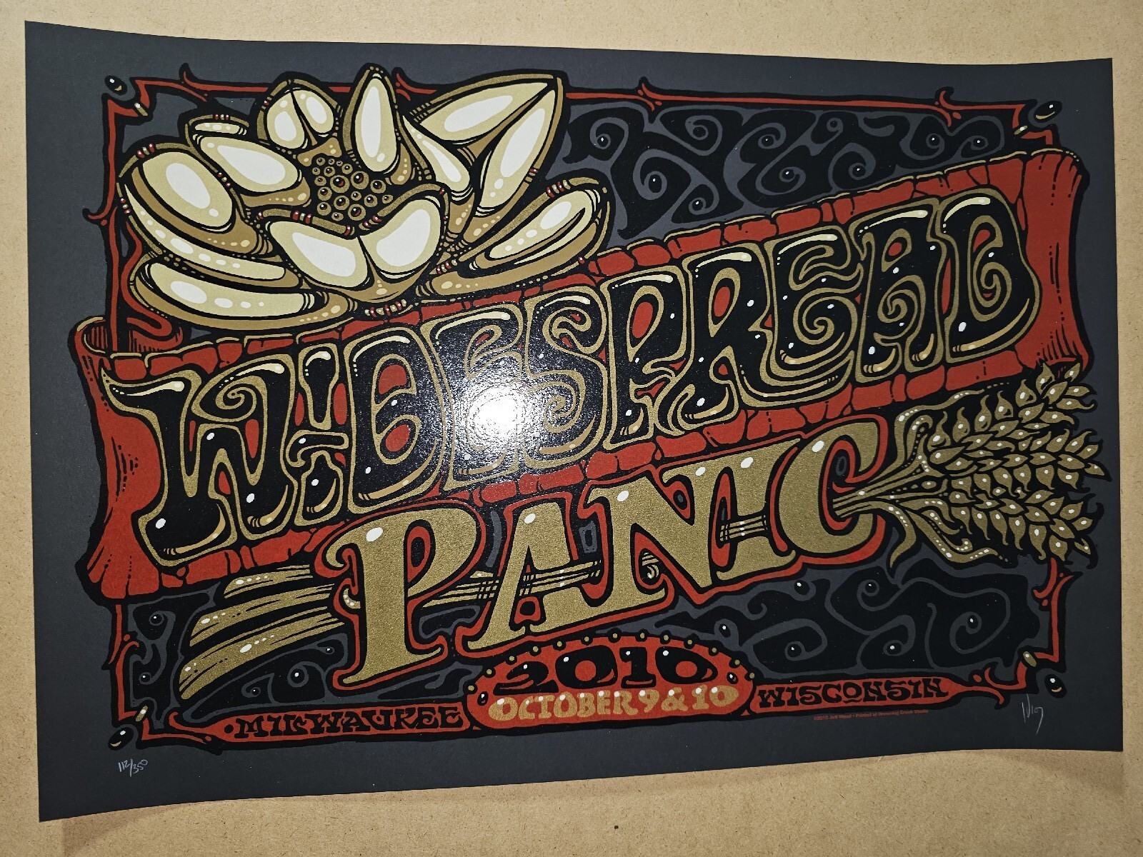 Widespread Panic Milwaukee 2010 The Riverside Theater Jeff Wood Poster S/N Print