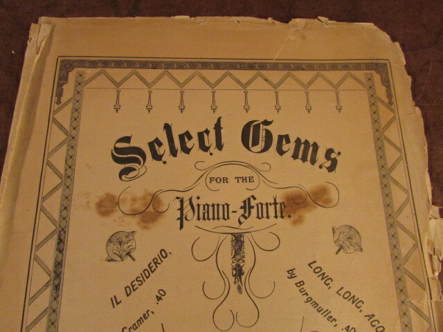 vintage sheet music Select Gems piano-Forte civil war era Evans brothers publish