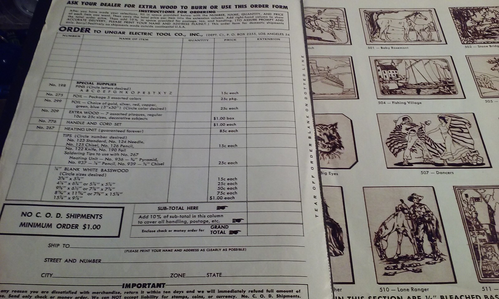 Vintage Ungar-craft Studios Catalog Brochure Plaques Pins Projects Wood Burning