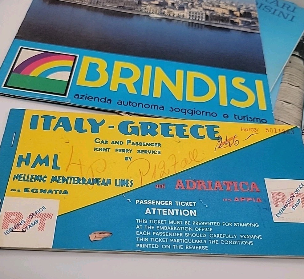 Vtg 1970s Italy Ephemera Lot Travel Brochures Hotel Receipt Ferry Ticket 1971
