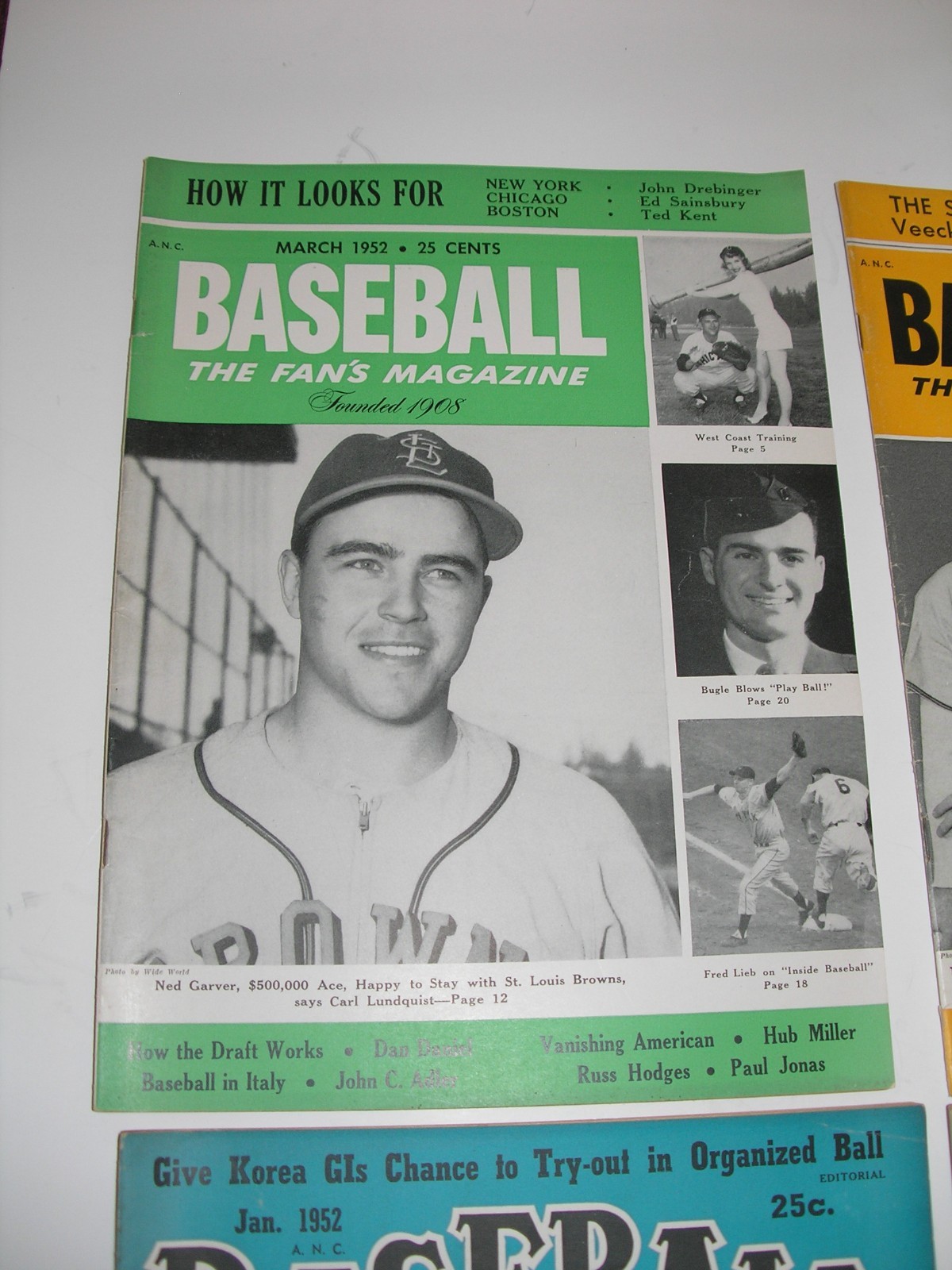 LOT of 4 -1952- 1953 Baseball The Fan`s Magazines