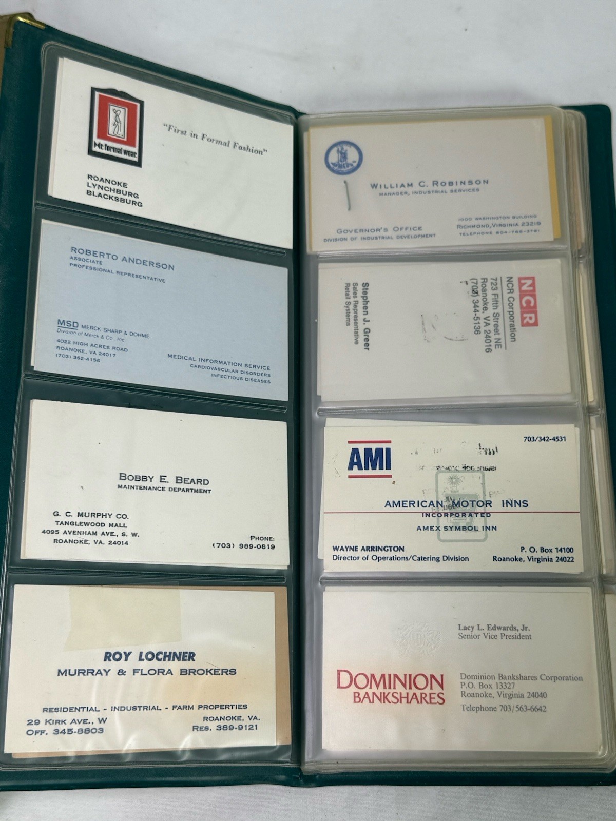 Vintage 1950 To 1990 Mid Century Business Card Binders & Cards Nice Collection