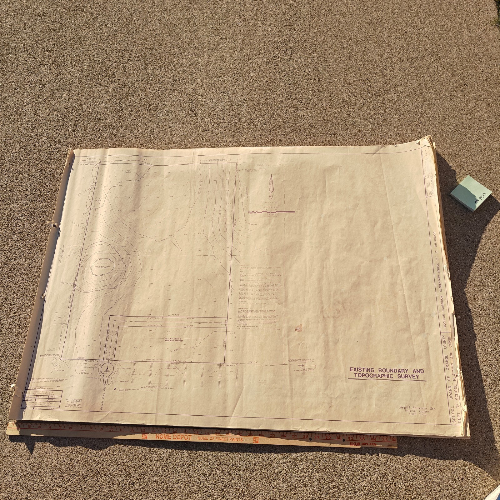 Orange County FL School Site Utility Blueprint Set 80 Sheets 42×30 Rare 1989 Atq