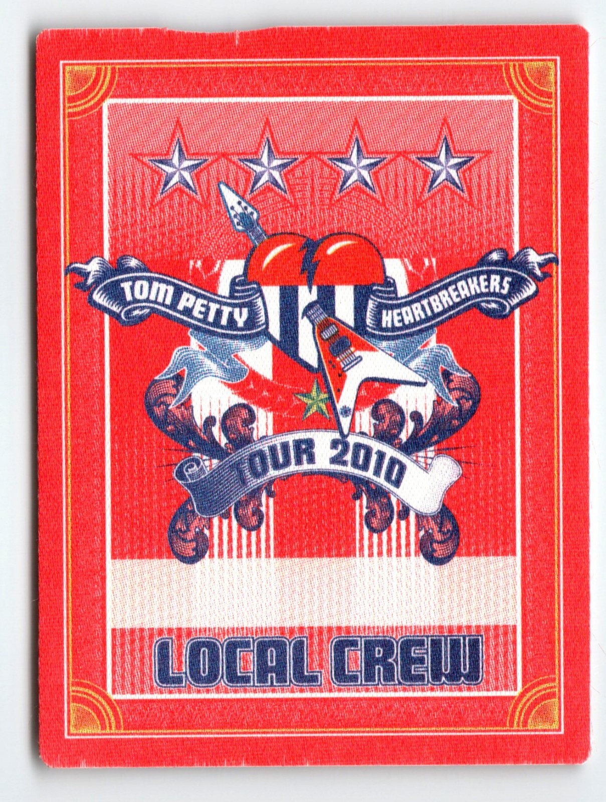 Tom Petty And The Heartbreakers Backstage Pass Original Pop Rock Music 2010 Red