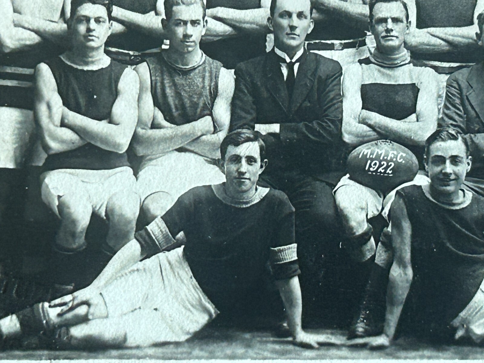 MMFC 1922 Football Club Photo B + W Adelaide Australia Photograph 3 x 4-5/8 Vtg