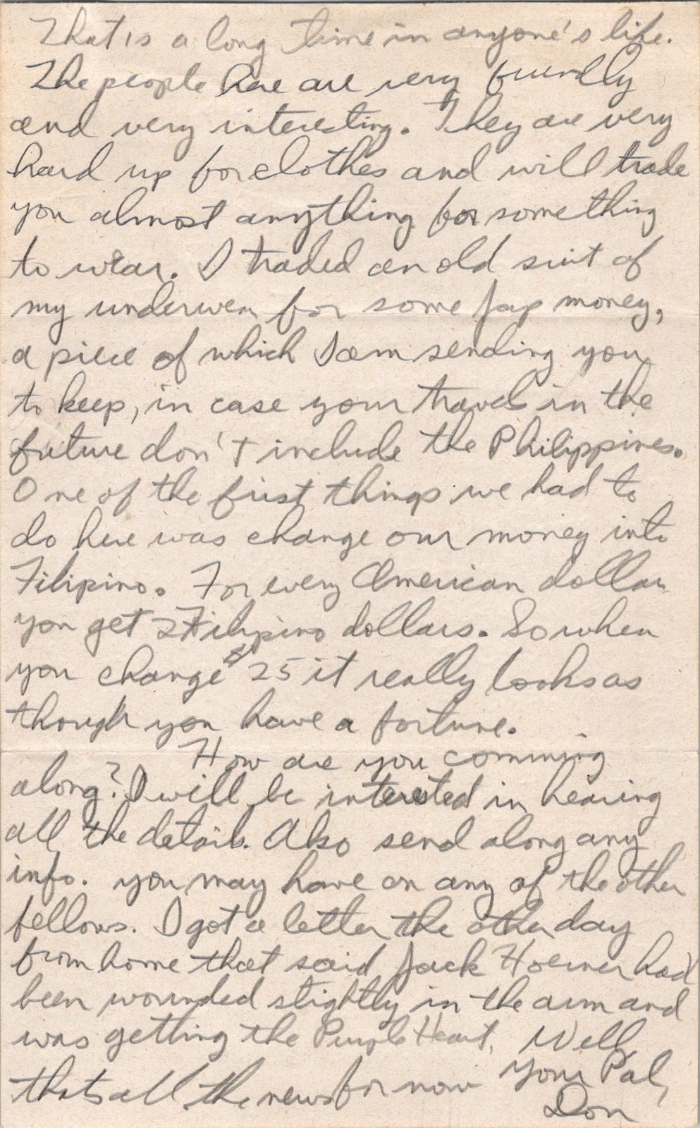 WWII 1945 Philippines Letter 347th FA Bn Americal Div Fire Direction Center