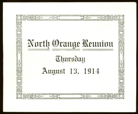 North Orange Reunion Association Program 1914 MA